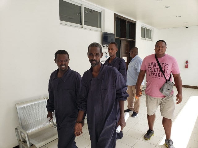 Only three out of the five Somali suspects appeared in court on Monday while the other two are receiving medical assistance. (Rassin Vannier)